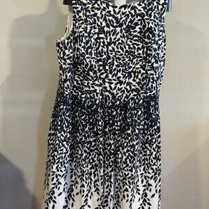 Talbots Navy and White Fit and Flare Dress - Size 22W